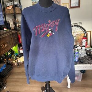 Vintage 90s Mickey Mouse Navy Blue Sweater